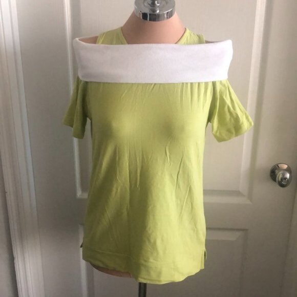 Donna Carolina Tops - Donna Carolina Green White Top Blouse